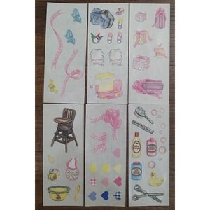 Creative Memories Sticker Lot Full Sheet Baby Girl Lot Scrapbook Duck Hearts S12